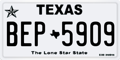 TX license plate BEP5909