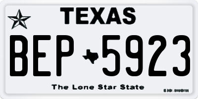 TX license plate BEP5923