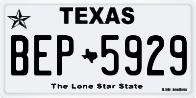 TX license plate BEP5929