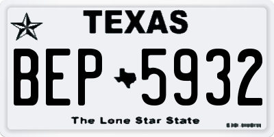 TX license plate BEP5932