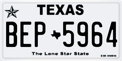 TX license plate BEP5964
