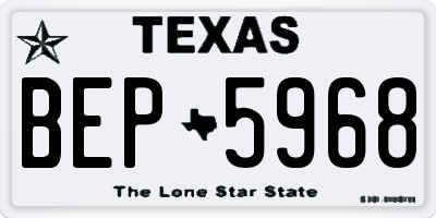 TX license plate BEP5968