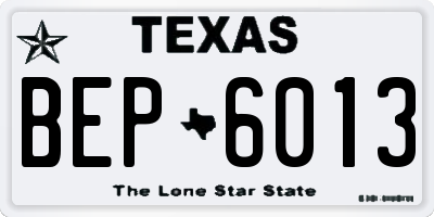 TX license plate BEP6013