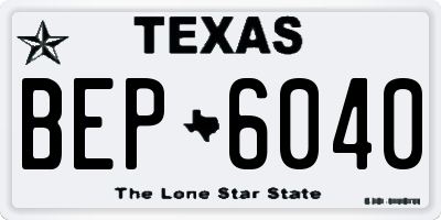 TX license plate BEP6040
