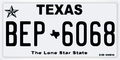 TX license plate BEP6068