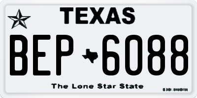 TX license plate BEP6088