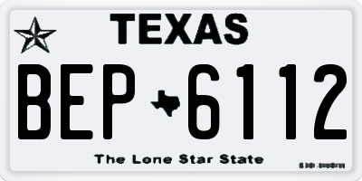 TX license plate BEP6112