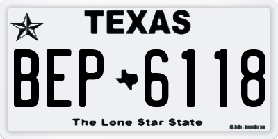 TX license plate BEP6118