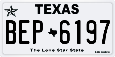 TX license plate BEP6197