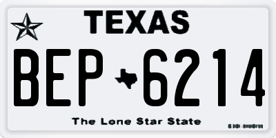 TX license plate BEP6214