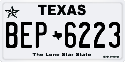 TX license plate BEP6223