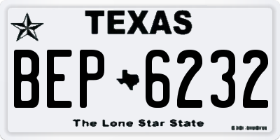 TX license plate BEP6232