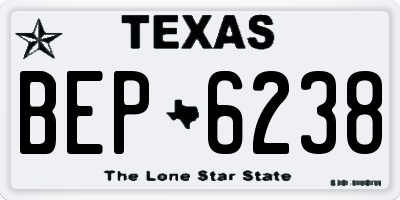 TX license plate BEP6238