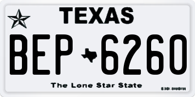 TX license plate BEP6260