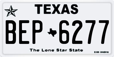 TX license plate BEP6277