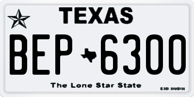 TX license plate BEP6300