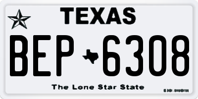 TX license plate BEP6308