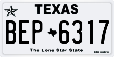 TX license plate BEP6317