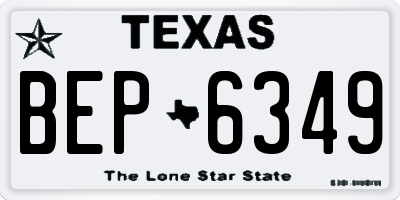TX license plate BEP6349
