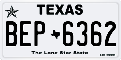 TX license plate BEP6362