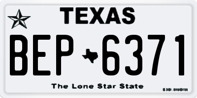 TX license plate BEP6371