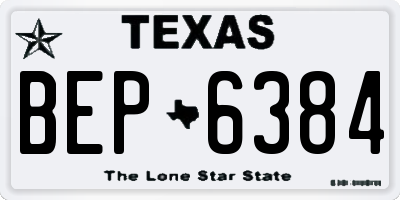 TX license plate BEP6384
