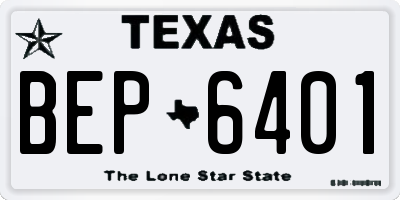 TX license plate BEP6401