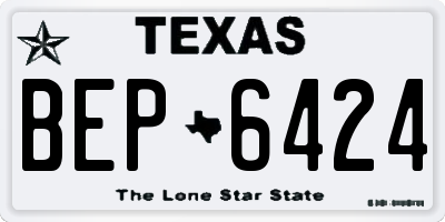 TX license plate BEP6424