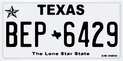 TX license plate BEP6429