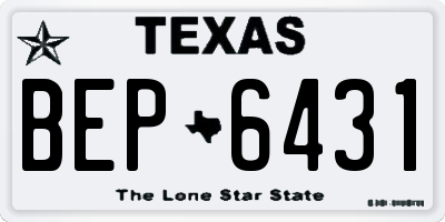 TX license plate BEP6431