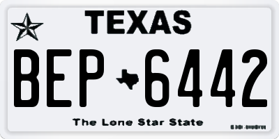 TX license plate BEP6442