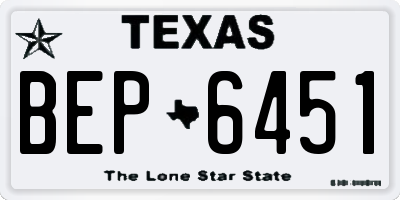 TX license plate BEP6451
