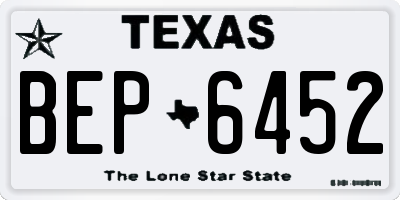 TX license plate BEP6452