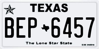 TX license plate BEP6457