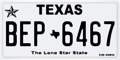 TX license plate BEP6467