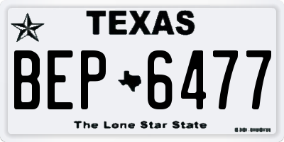 TX license plate BEP6477