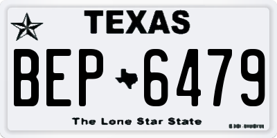 TX license plate BEP6479