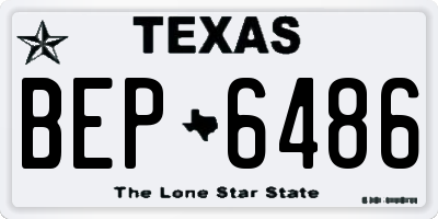 TX license plate BEP6486
