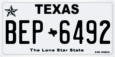 TX license plate BEP6492