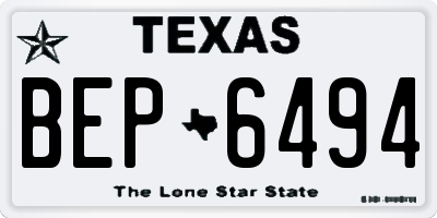 TX license plate BEP6494