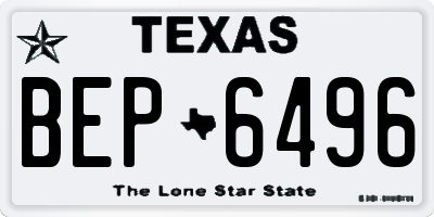 TX license plate BEP6496