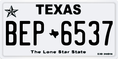 TX license plate BEP6537