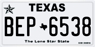 TX license plate BEP6538