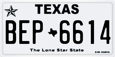 TX license plate BEP6614