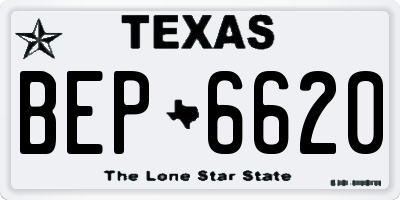 TX license plate BEP6620