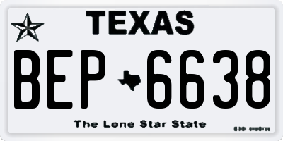 TX license plate BEP6638