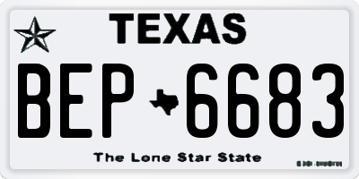 TX license plate BEP6683