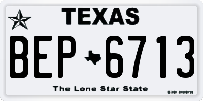 TX license plate BEP6713