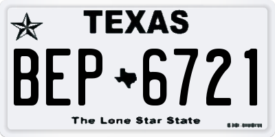 TX license plate BEP6721