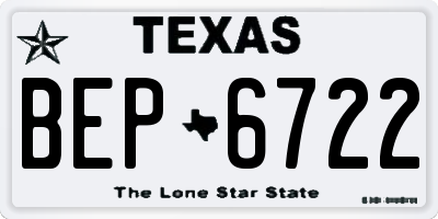 TX license plate BEP6722